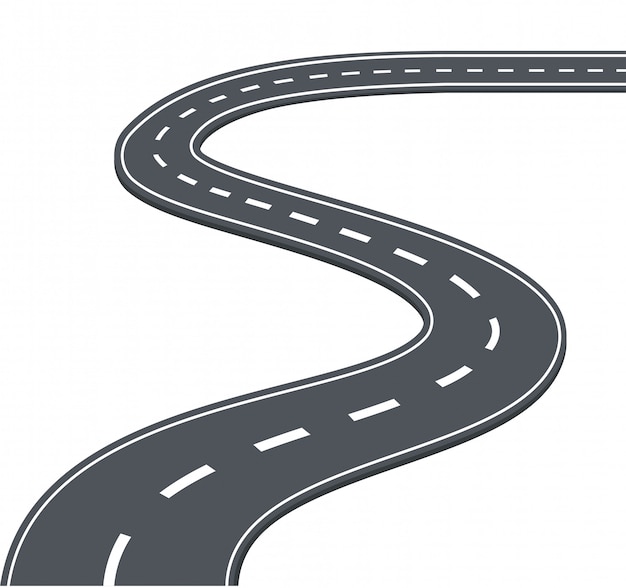Route, autoroute sur illustration vectorielle fond blanc