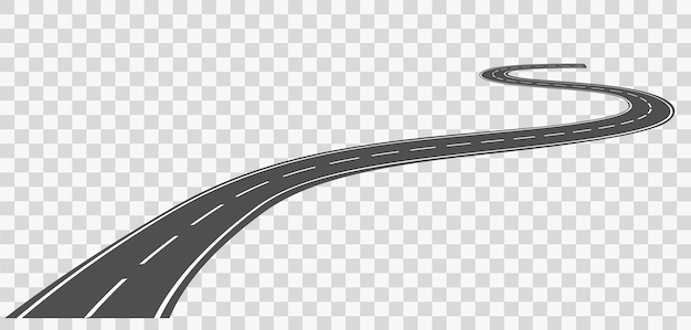 Route courbe avec des marquages blancs