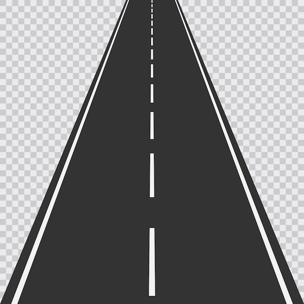 Route droite isolée sur fond transparent Illustration vectorielle