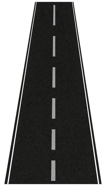 Route droite avec des lignes blanches et de l'asphalte
