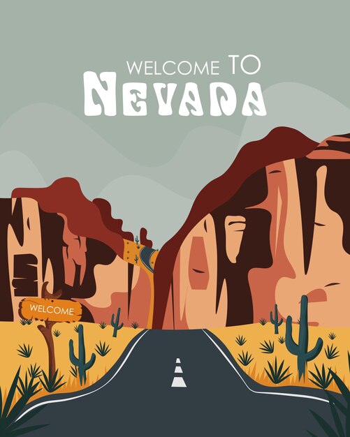 Vecteur route nevada états-unis