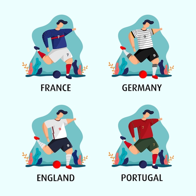 Route Vers L'euro Avec La France, L'allemagne, L'angleterre Et Le Portugal Jersey Concept