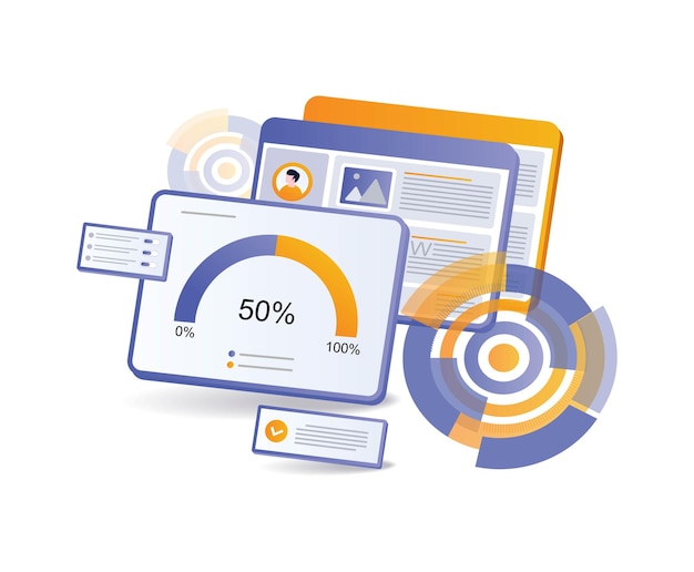 Vecteur rpm vitesse de développement de l’analyse commerciale