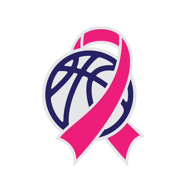 Ruban De Basket-ball Contre Le Cancer