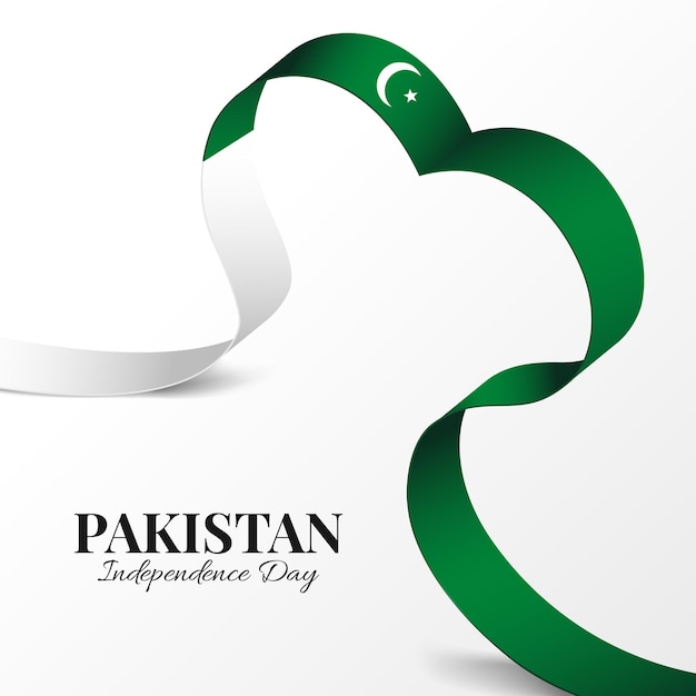 Vecteur ruban de la fête de l'indépendance du pakistan