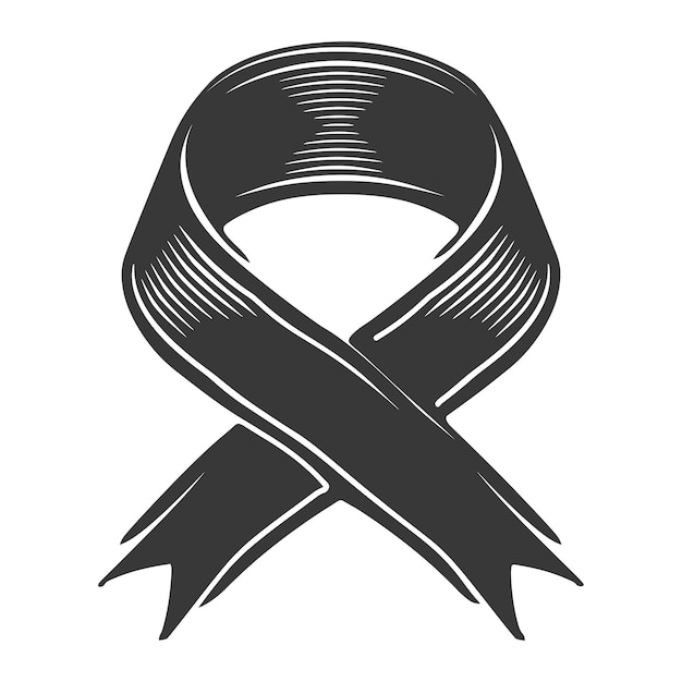 Vecteur ruban noir un symbole de souvenir ou de deuil