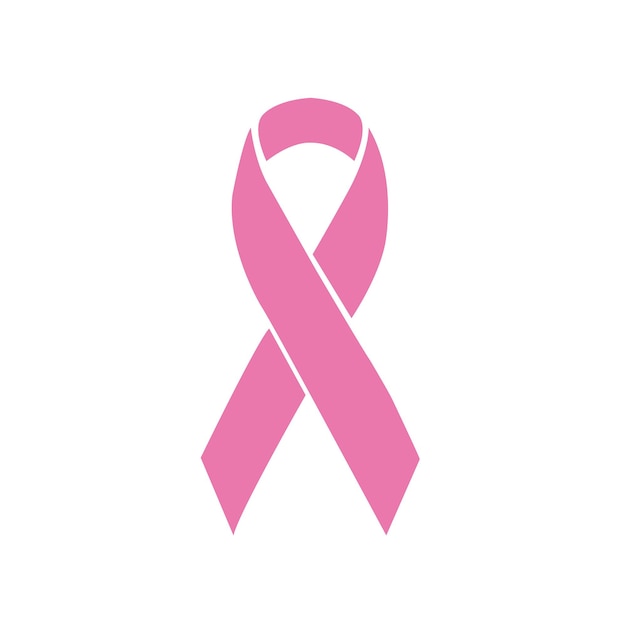 Ruban rose de sensibilisation au cancer du sein sur fond blanc avec espace de copie