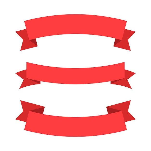 Vecteur ruban rouge, illustration isolé sur blanc.