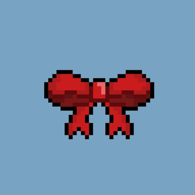 Ruban Rouge Avec Style Pixel Art