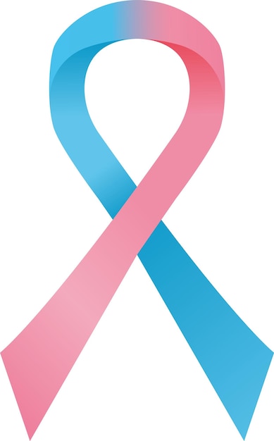 Vecteur ruban de sensibilisation rose et bleu symbole de mort infantile et prénatale ou de naissance prématurée