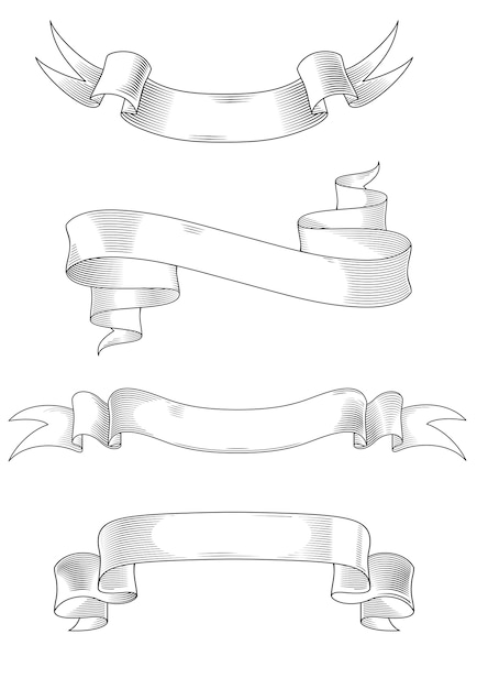 Rubans Abstraits Médiévaux Pour La Conception Héraldique