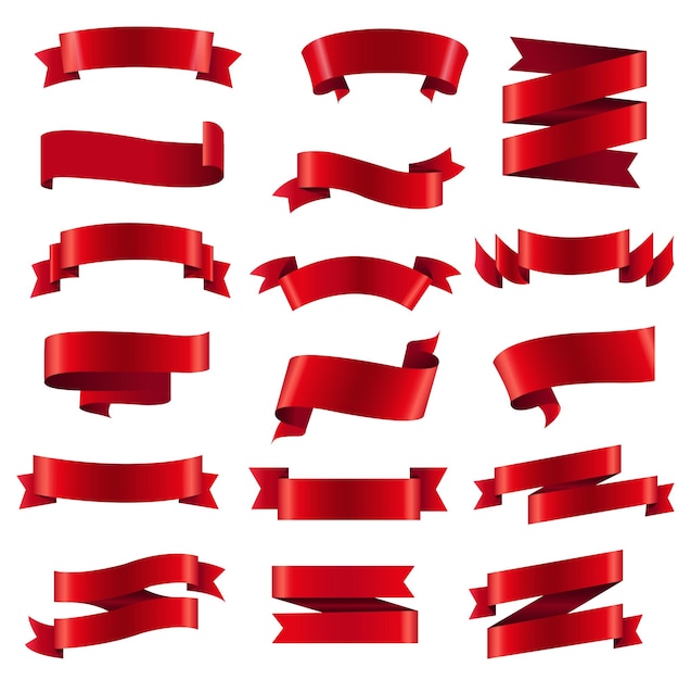 Des rubans de soie rouges, fond blanc