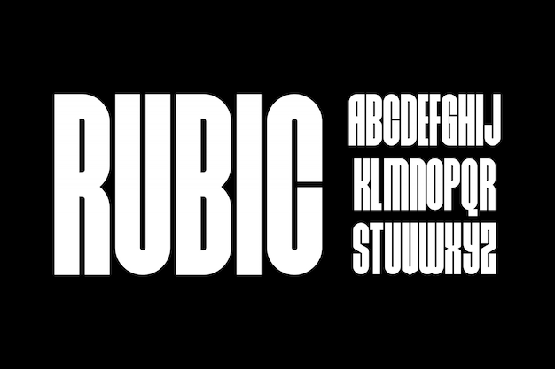 Rubic, Forme Géométrique Font Vector Typeface Alphabet Typeset