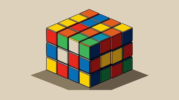 Rubik's cube illustration graphique vectorielle format de fichier source EPS conception d'icône de mise à l'échelle sans perte