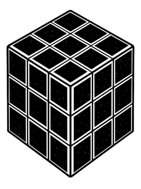 Rubik's cube illustration graphique vectorielle format de fichier source EPS conception d'icône de mise à l'échelle sans perte