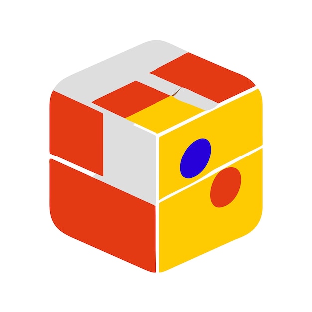 Rubik's cube illustration graphique vectorielle format de fichier source EPS conception d'icône de mise à l'échelle sans perte
