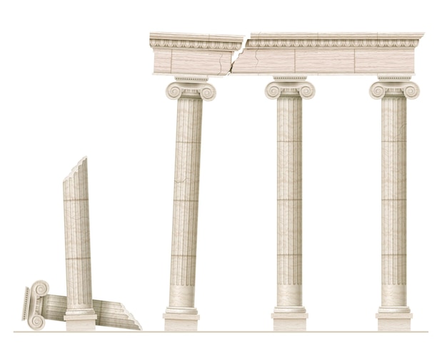Ruines de la colonnade grecque antique Sites du monde antique