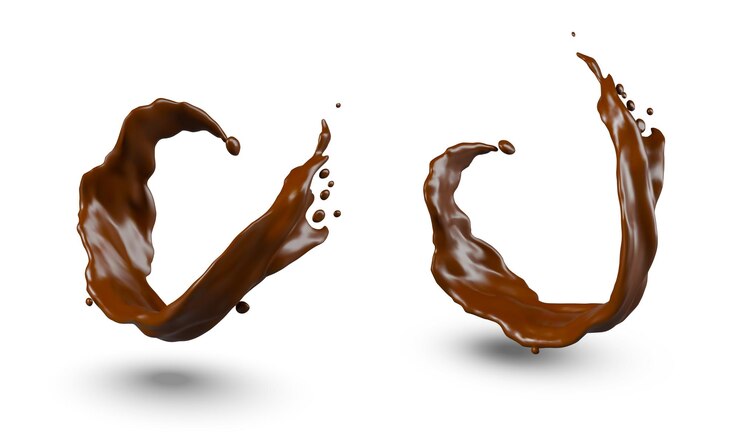 Vecteur des ruisseaux réalistes de chocolat fondu sur fond blanc