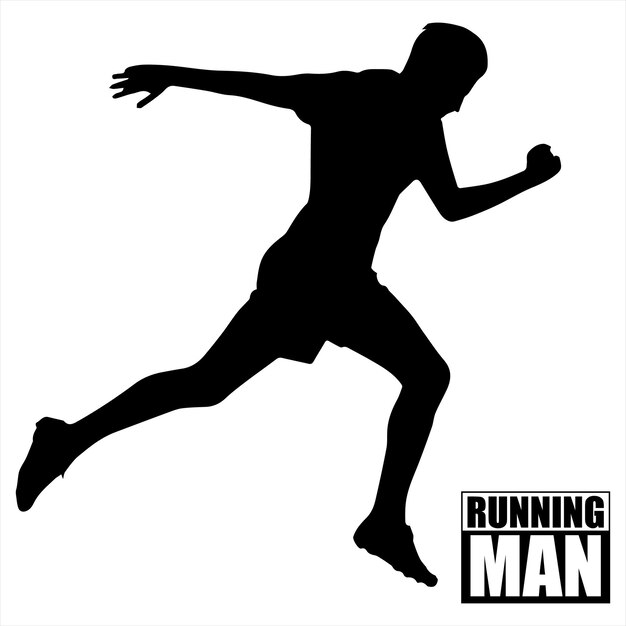 Vecteur running man silhouette