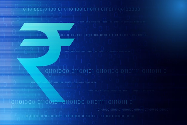 Vecteur rupee numérique vector de fond de la technologie de la monnaie indienne