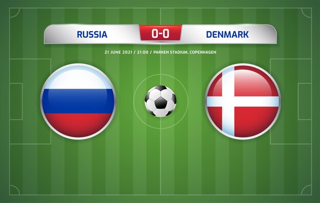 Russie Vs Danemark Tableau De Bord Diffusé Tournoi De Football 2020 Groupes B