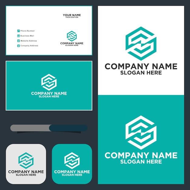 S lettre initiale logo hexagonal vecteur