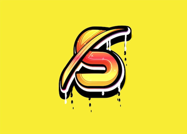 S Lettre Swoosh Logo Avec Vecteur Effet Goutte à Goutte