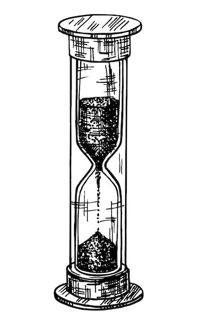 Sablier Horloge Croquis Vecteur Icône Illustration Sablier Icône Dessinée à La Main Sablier