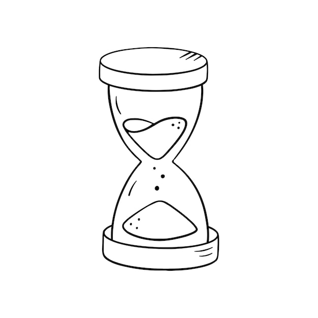 Sablier En Illustration Vectorielle De Style Doodle Horloge De Sable De Croquis Pour L'impression Et La Conception