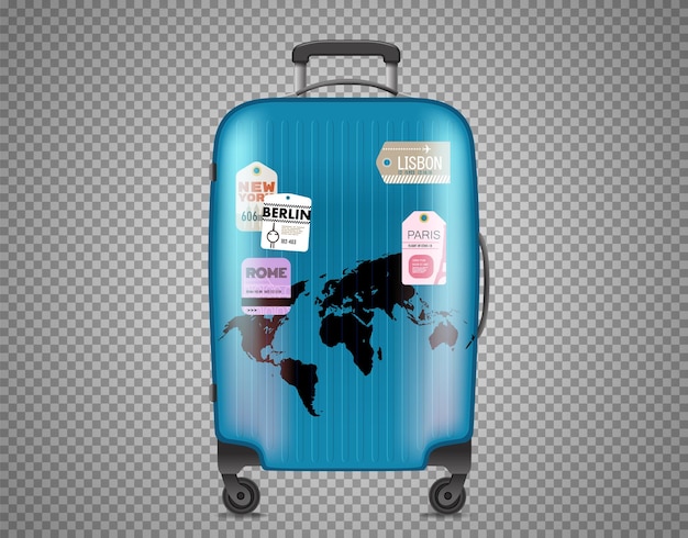 Sac bleu isolé sur fond transparent