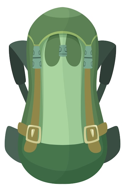 Vecteur sac à dos vert sac de voyage icône de randonnée en plein air