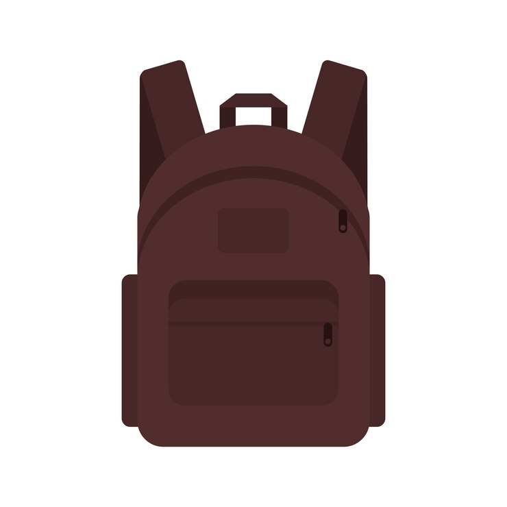 Vecteur sac à dos voyageur en marche étudiant porte-documents.