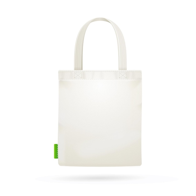 Sac fourre-tout en tissu blanc. Illustration vectorielle