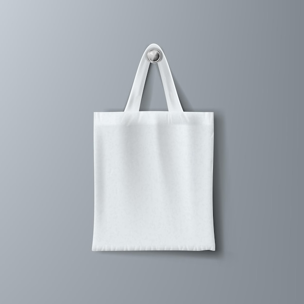 Vecteur sac hipster shopping en coton écologique blanc fashionon