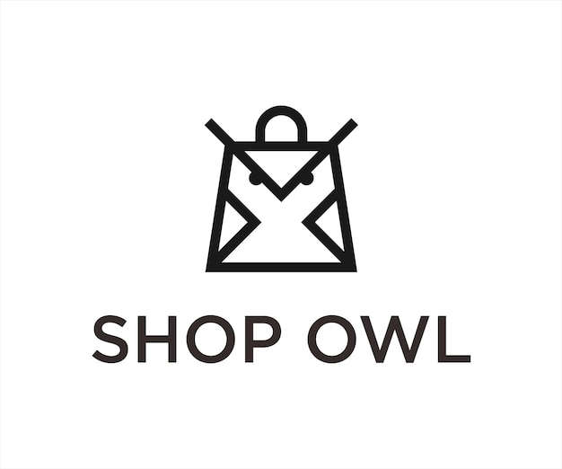 sac logo hibou ou icône shopping