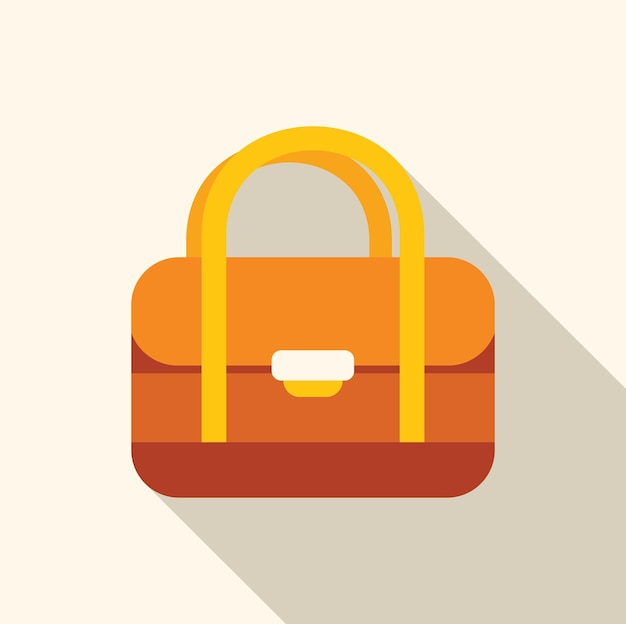 Un sac orange élégant pour dames avec une longue ombre.