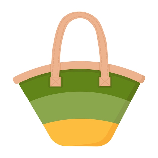 Vecteur un sac pratique pour aller à la plage ou faire du shopping doodle flat clipart tous les objets sont repeints