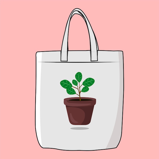 Vecteur un sac qui dit 'une plante dans un pot' dessus