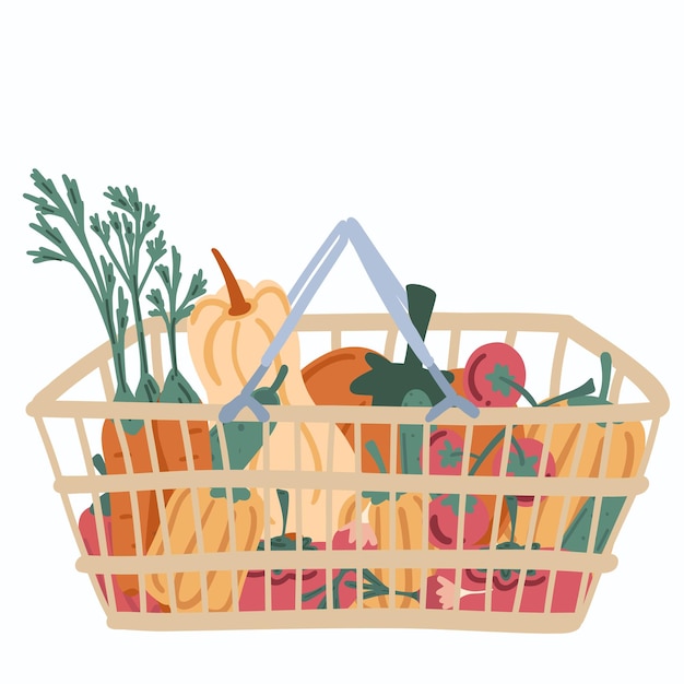 Vecteur sac de supermarché avec des légumes