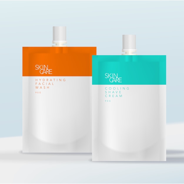 Sachet ou pochette avec capuchon à vis nervuré pour les soins de santé, la beauté, les produits de soin de la peau ou les boissons énergétiques.