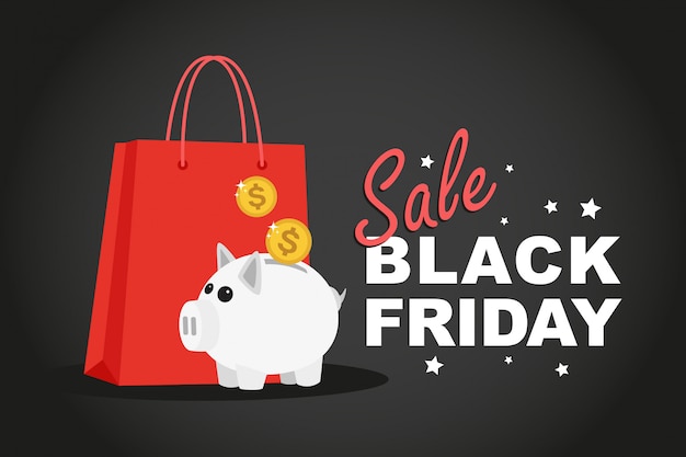 Sacs à provisions et tirelire, Black Friday Sale