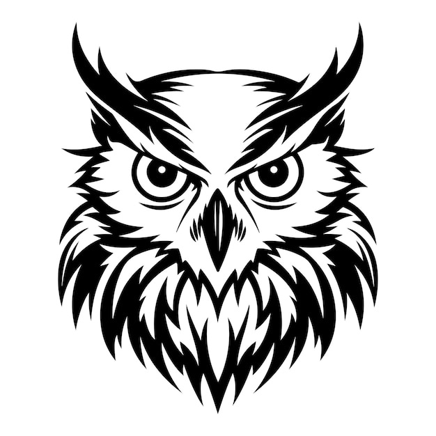 Vecteur la sagesse féroce emblème de hibou en colère pour le design de t-shirt