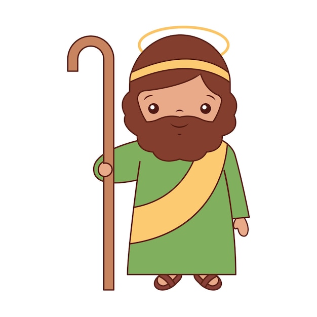 saint joseph dans une illustration vectorielle de dessin animé