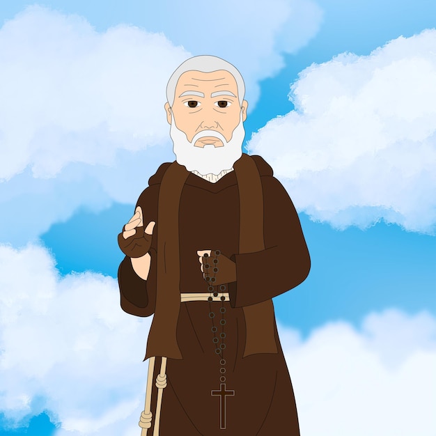 Vecteur saint padre pio