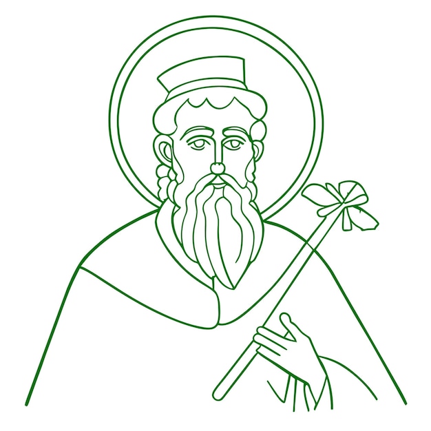 Vecteur saint patrick day lutin vert dessiné à la main dessin animé autocollant icône concept illustration isolée