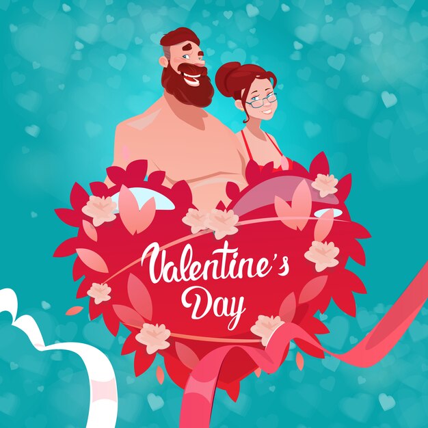 Saint-valentin Carte-cadeau Amoureux Des Vacances Couple Amour Coeur