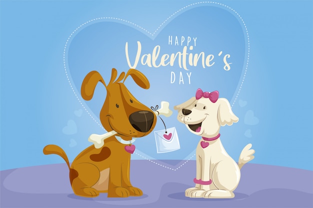 Saint Valentin - Chiens Amoureux