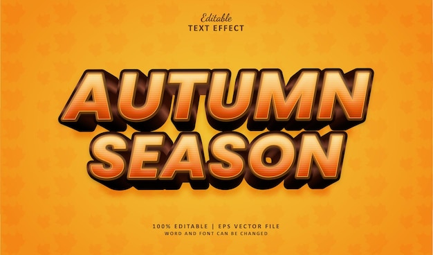Saison d'automne Effets de texte modifiables Style 3d moderne
