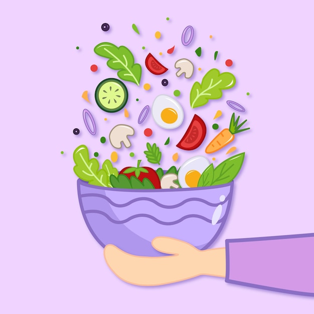 Salade de légumes aliments sains délicieux légumes