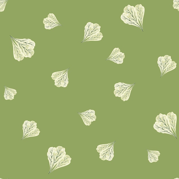 Salade de mangold de bouquet de modèle sans couture sur le fond vert pastel. Ornement de minimalisme avec de la laitue.